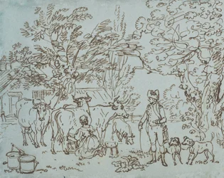 Landschaft mit einer Milchmagd und einem Schönling